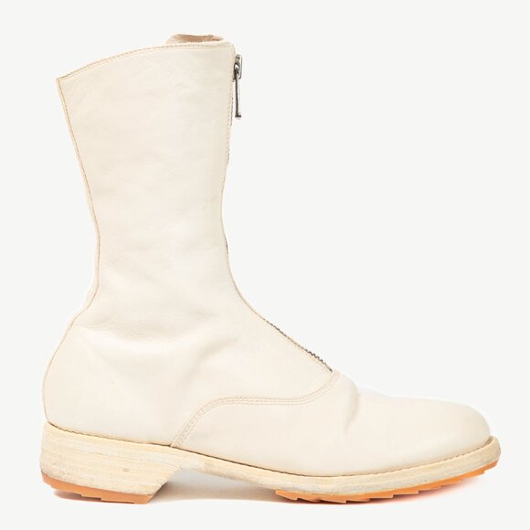 Guidi 310 White Front-Zip Calf-Length Army Boots - Picture 1 of 9